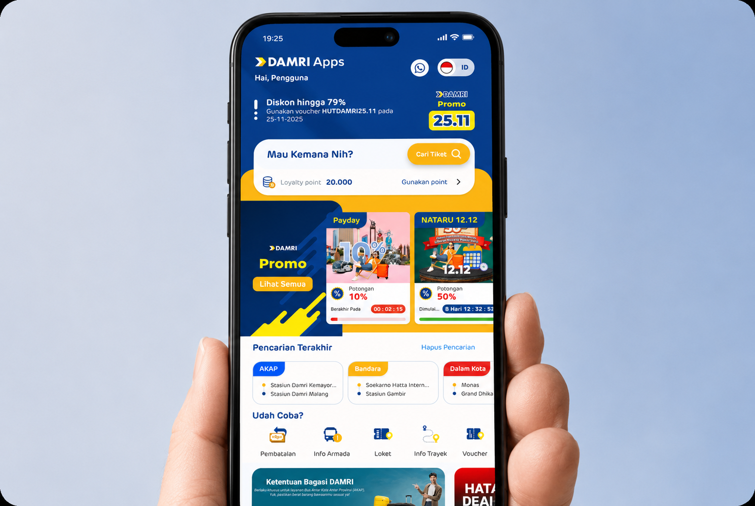 Iklan di DAMRI Apps